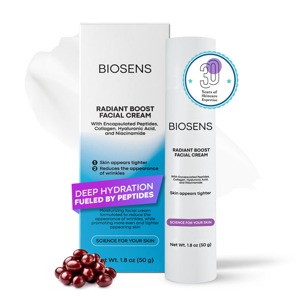 BIOSENS Radiant Boost Facial Cream with Encapsulated Peptides Airless 1.8 FL OZ