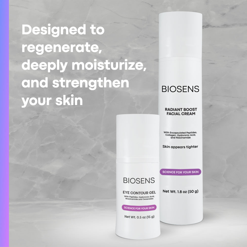 BIOSENS WELL-AGING BUNDLE | Radiant Boost Cream + Eye contour gel | 1 Airless Bottle each