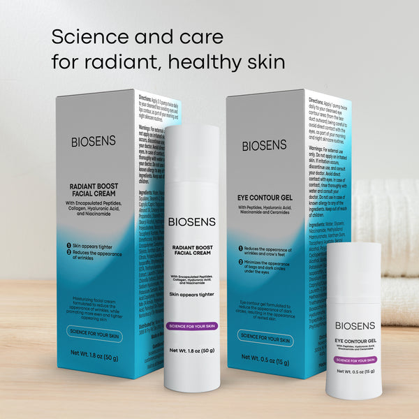 BIOSENS WELL-AGING BUNDLE | Radiant Boost Cream + Eye contour gel | 1 Airless Bottle each