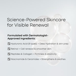 BIOSENS Night ritual bundle | Peptides + Eye Gel + Hyaluronic acid + Retinol | 4 airless products