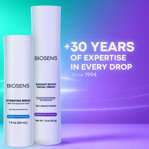 BIOSENS ANTIAGING BUNDLE | Hydrating Serum + Radiant Boost Cream  | 1 Airless Bottle each