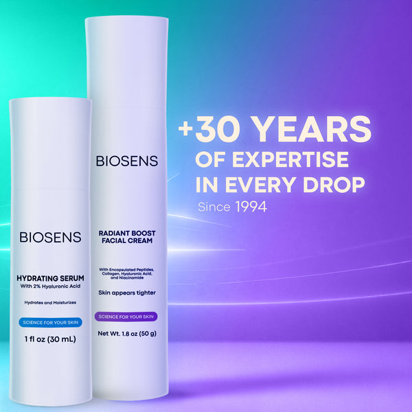BIOSENS ANTIAGING BUNDLE | Hydrating Serum + Radiant Boost Cream  | 1 Airless Bottle each