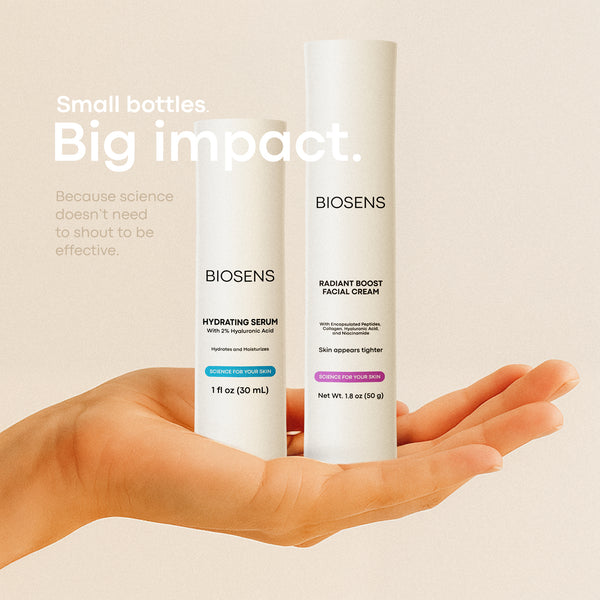 BIOSENS ANTIAGING BUNDLE | Hydrating Serum + Radiant Boost Cream  | 1 Airless Bottle each